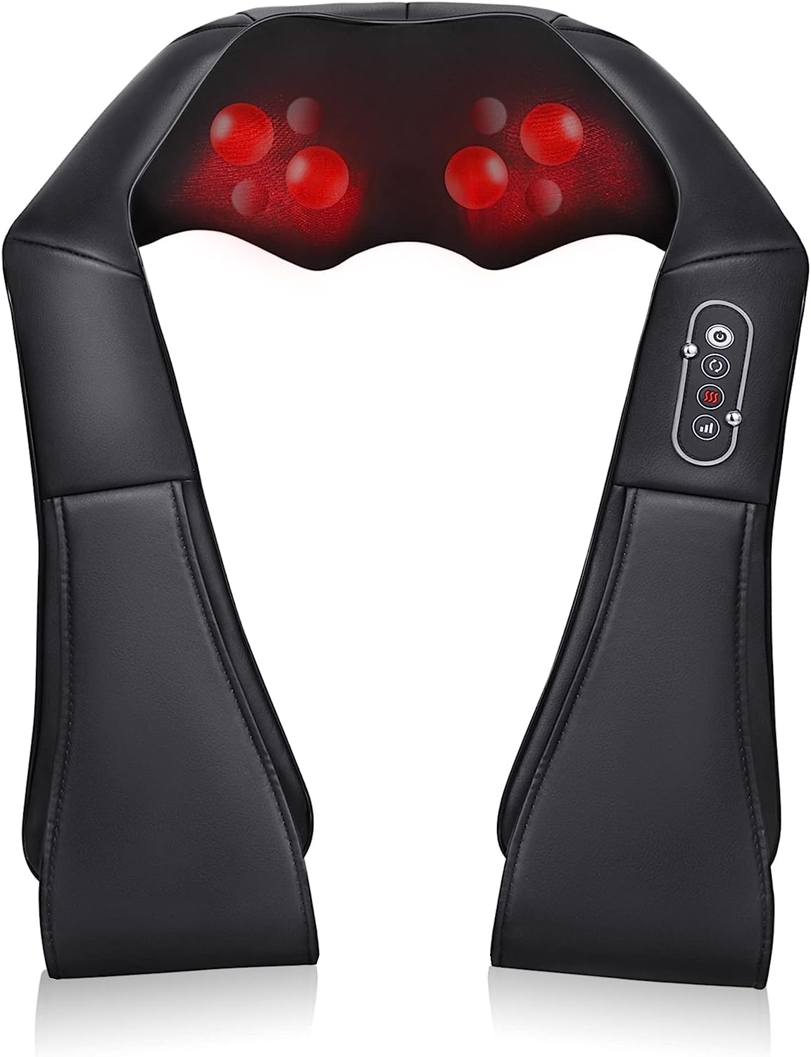 Naipo Neck and Shoulder Massager, 3D Deep Tissue Kneading Shiatsu Massager with Heat