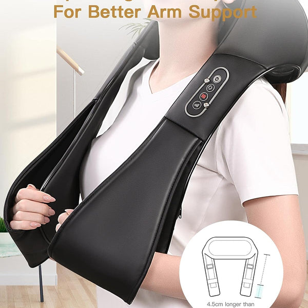 Naipo Neck and Shoulder Massager, 3D Deep Tissue Kneading Shiatsu Massager with Heat