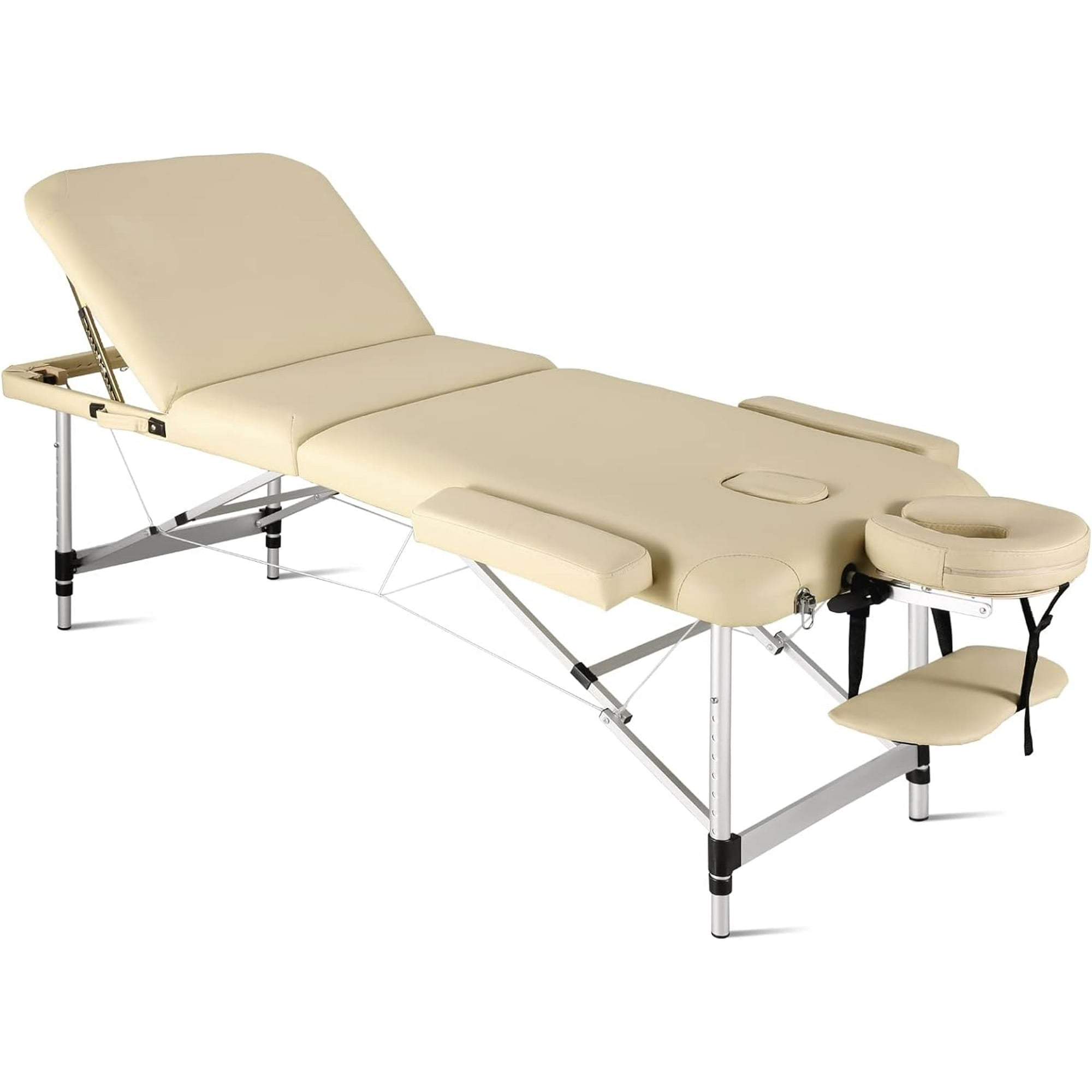 Naipo Portable Massage Table 3 Fold 82” Height 28” Wide Adjustable Massage Bed for Spa Lash Tattoo with Aluminum Legs Carrying Bag