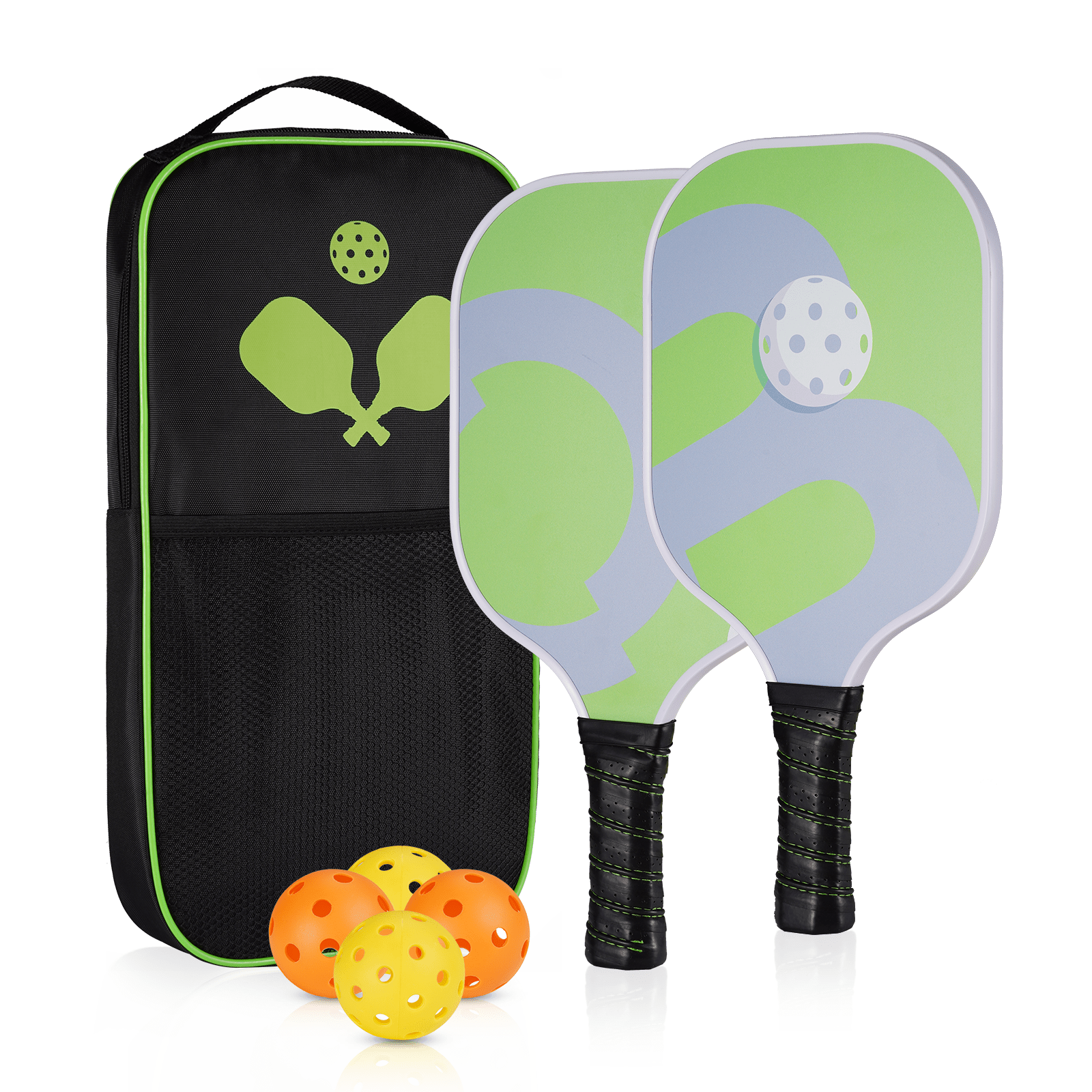 Pickleball Paddle (Set of 2, 4 Pickleballs) Polypropylene