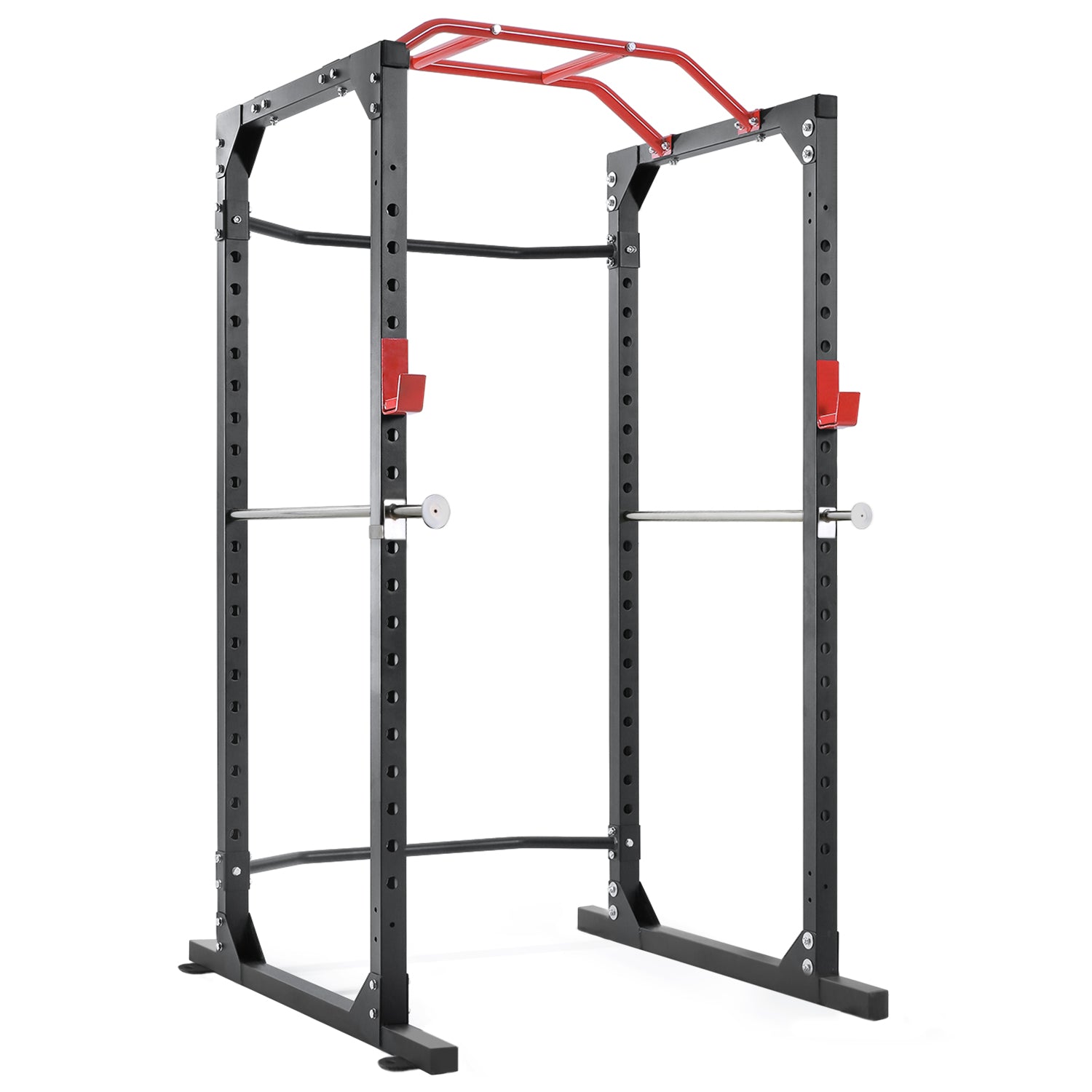 Power Cage Squat Rack Cage Weight Cage Power Rack Home Gym with 19-Level Adjustable and J-Hooks Heavy Duty for 1000 lbs Capacity for Barbell Lifting Squat Stand Push ups