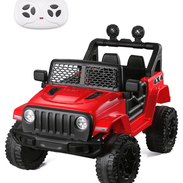 Naipo Kids Ride On Truck, 12V Kids Electric Truck, w/Spring Suspension, Parent Remote Control, 3 Speeds, Safety Belt, MP3 Player, USB & AUX Port, LED Lights, Red Kids-Car