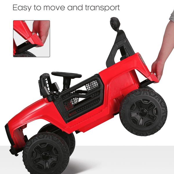 Naipo Kids Ride On Truck, 12V Kids Electric Truck, w/Spring Suspension, Parent Remote Control, 3 Speeds, Safety Belt, MP3 Player, USB & AUX Port, LED Lights, Red Kids-Car