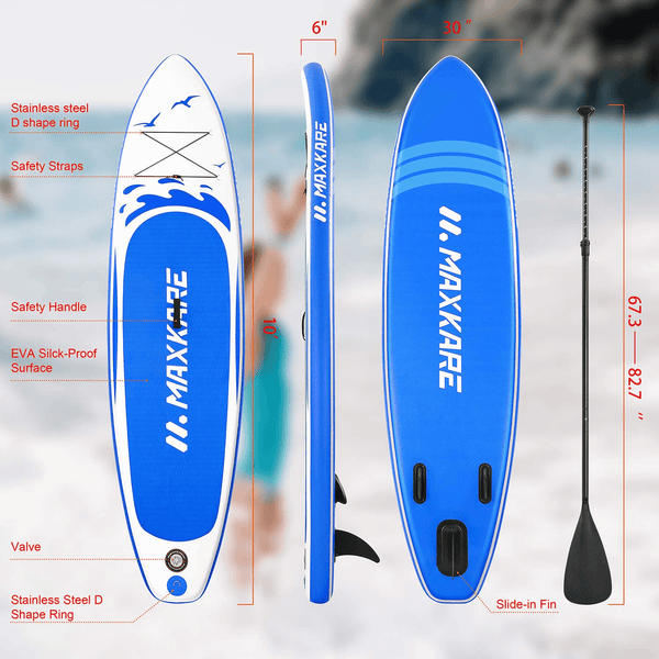 Stand Up Paddle Board Inflatable SUP W Stand-up Paddle Board Accessories Backpack Paddle Leash Pump Non-Slip Deck ISUP Fishing Yoga Rigid Solid 10'× 30