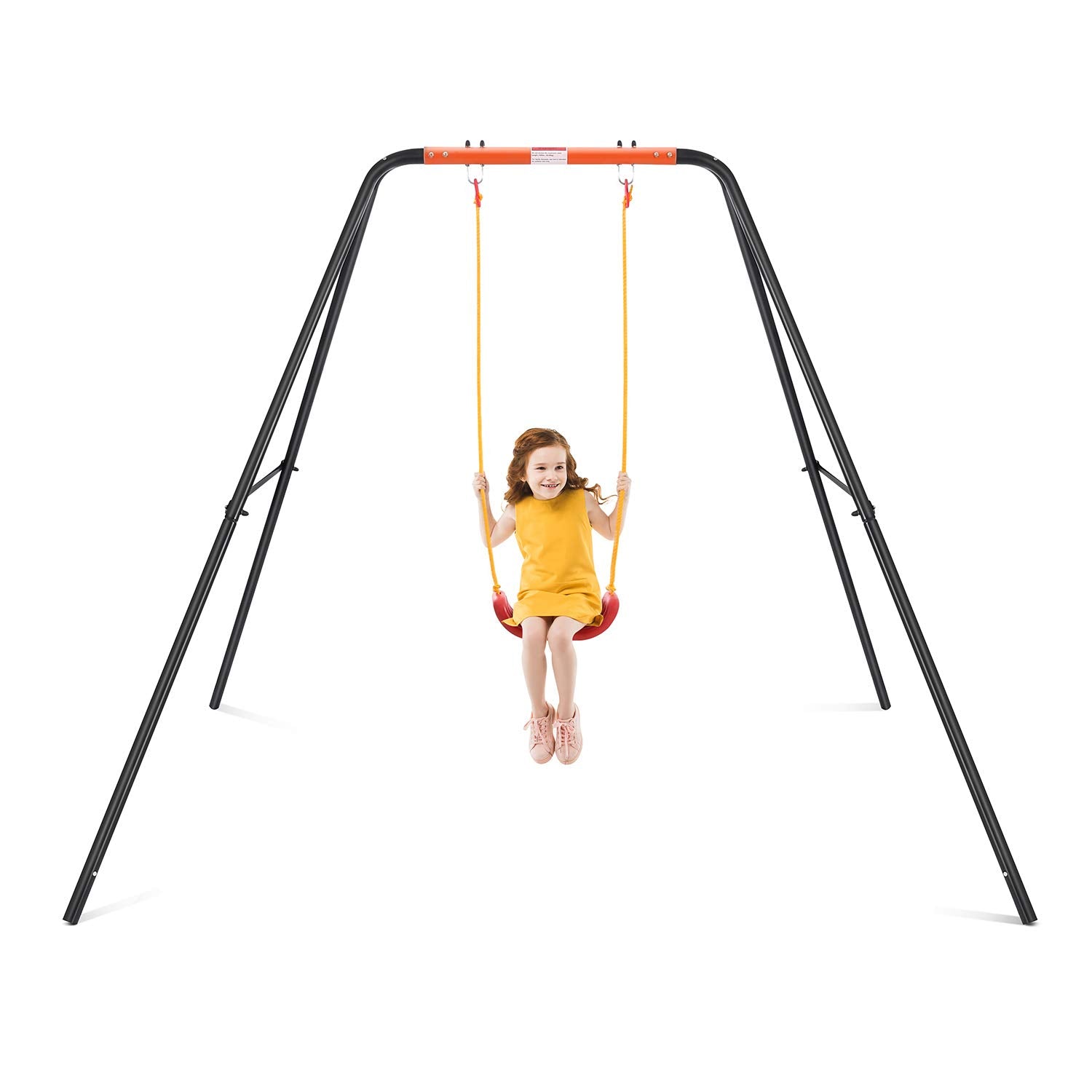 Swing Set for Backyard Metal Swing Heavy Duty Steel Swing Set Outdoor for Kids Toddler 1-12 Years Old, Fun for Kids Backyard